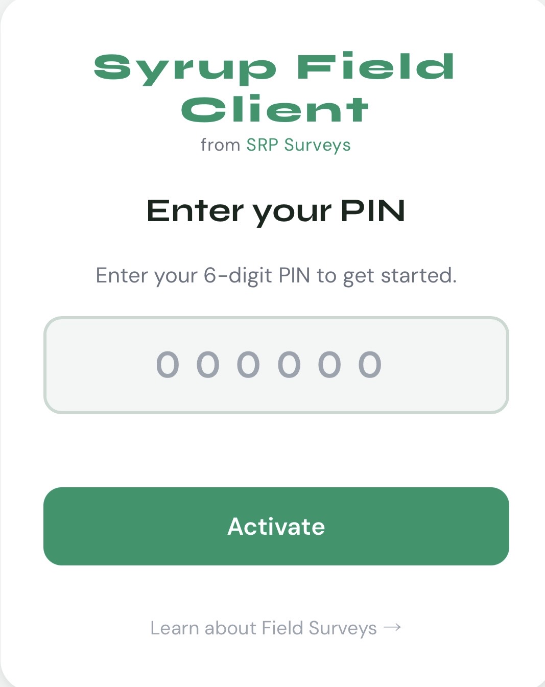 Field rep activating their PIN